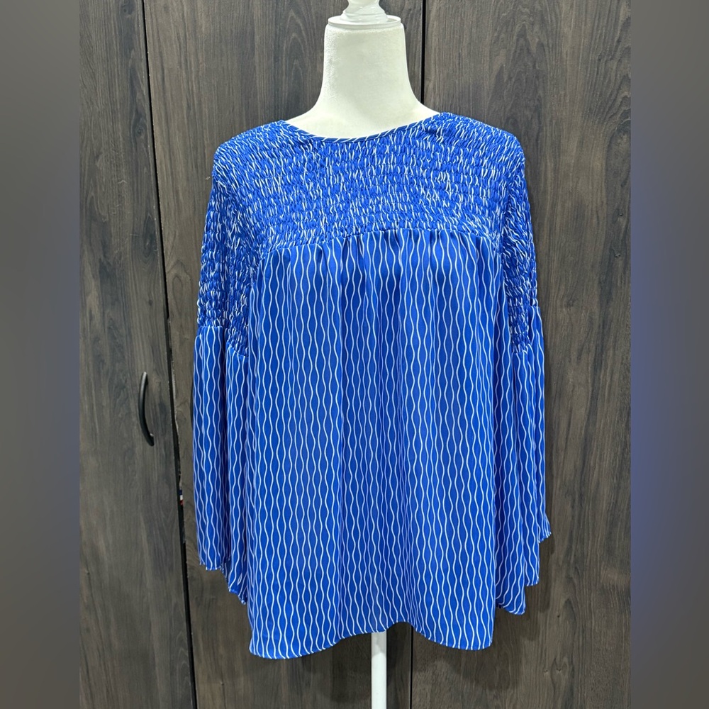 Michael Kors royal/white striped crew neck blouse